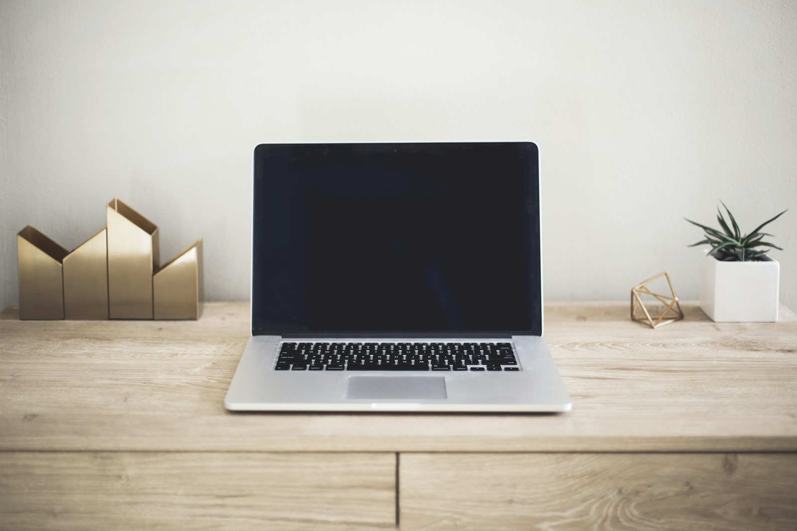Laptop on a bright workspace